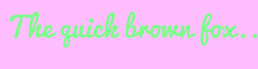Image with Font Color 7CFC89 and Background Color FFBEFF